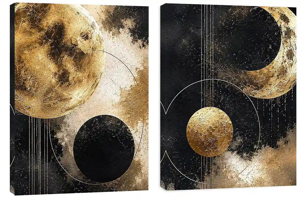 2 Panel Golden Moon 