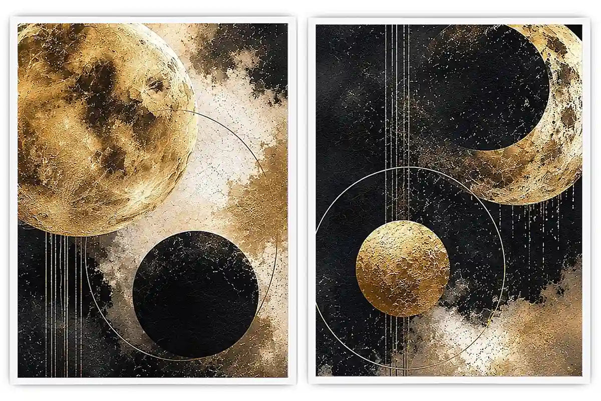 2 Panel Golden Moon 