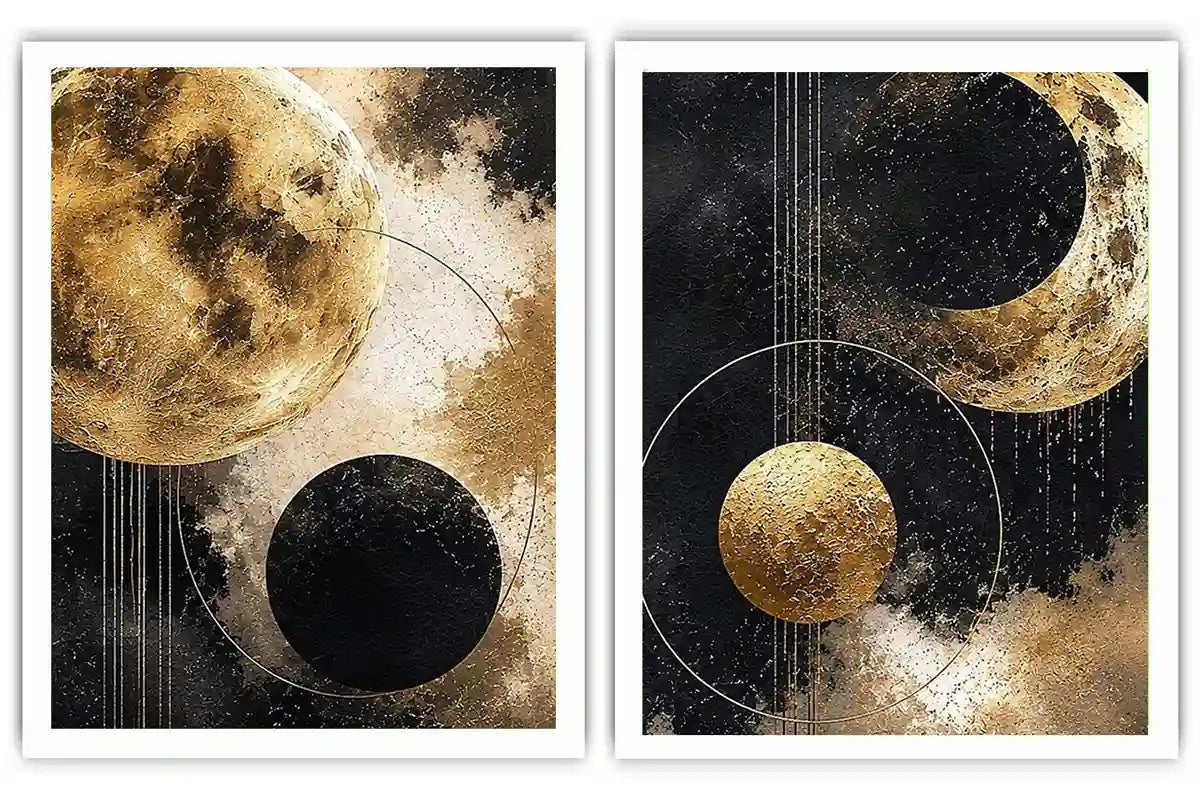 2 Panel Golden Moon 