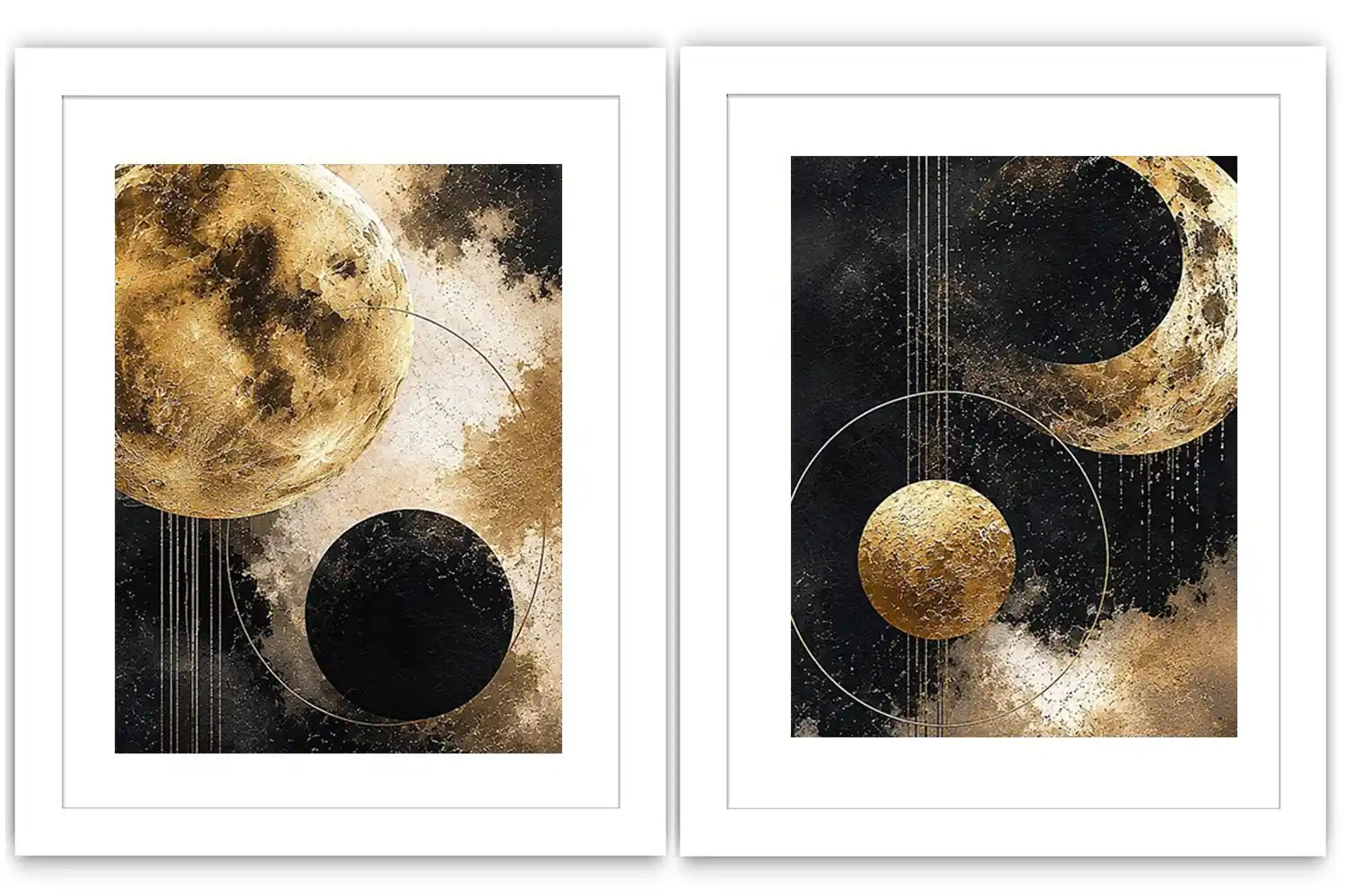 2 Panel Golden Moon 
