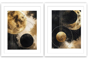 2 Panel Golden Moon 