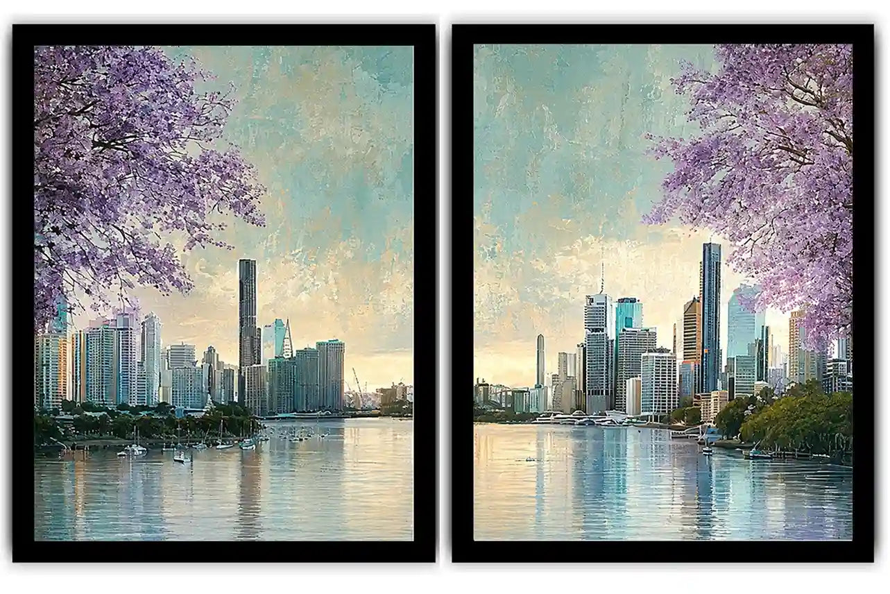 Black Cockatoo Botanical Diptych Wall Art