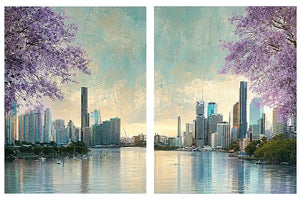 Black Cockatoo Botanical Diptych Wall Art