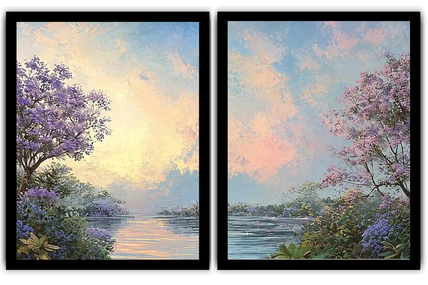 Pink Cockatoo Tropical Floral Diptych Wall Art