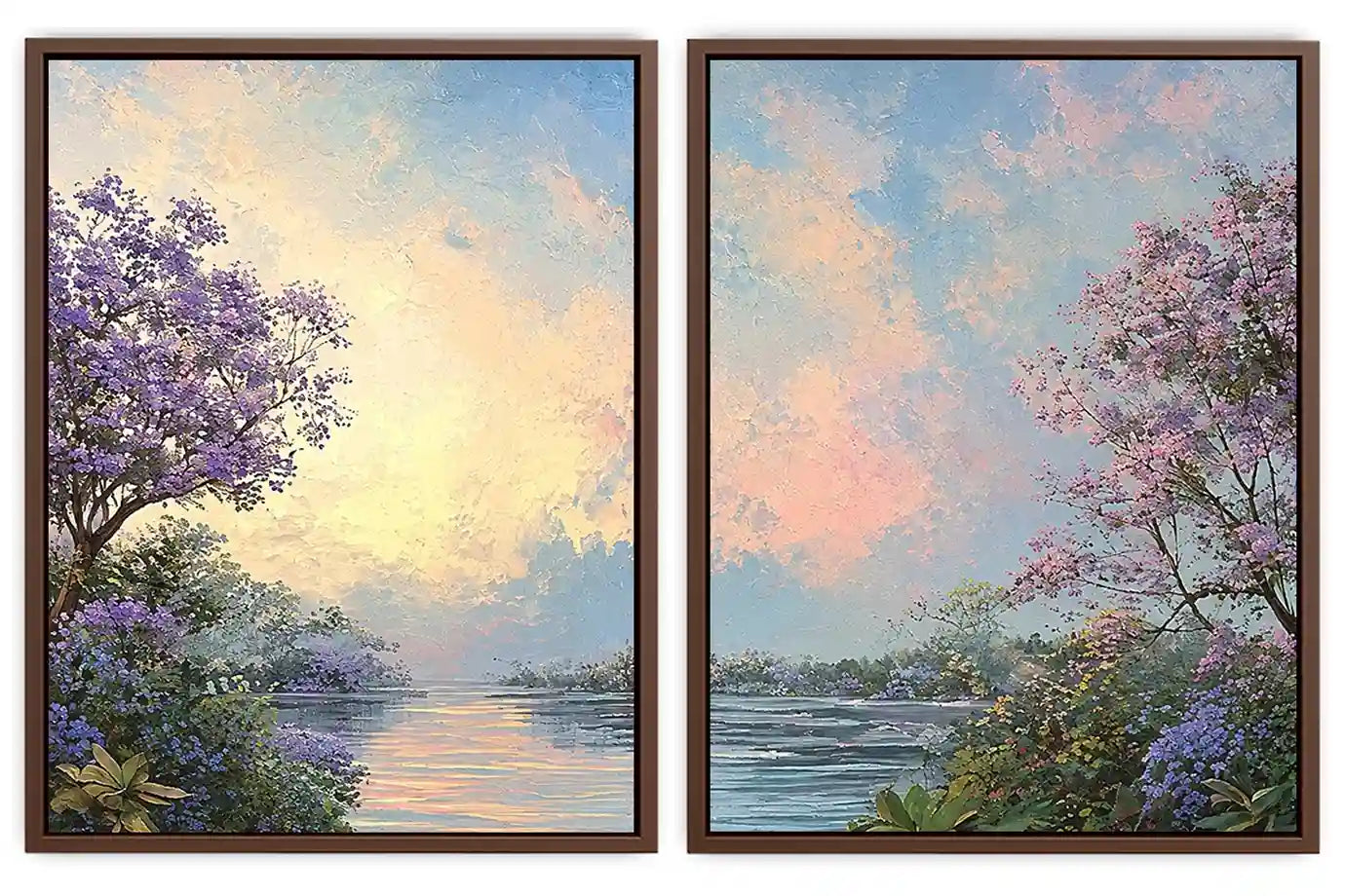 Pink Cockatoo Tropical Floral Diptych Wall Art