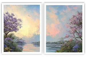 Pink Cockatoo Tropical Floral Diptych Wall Art