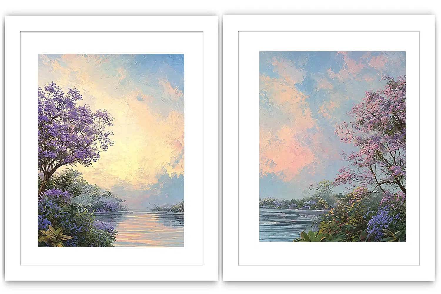 Pink Cockatoo Tropical Floral Diptych Wall Art