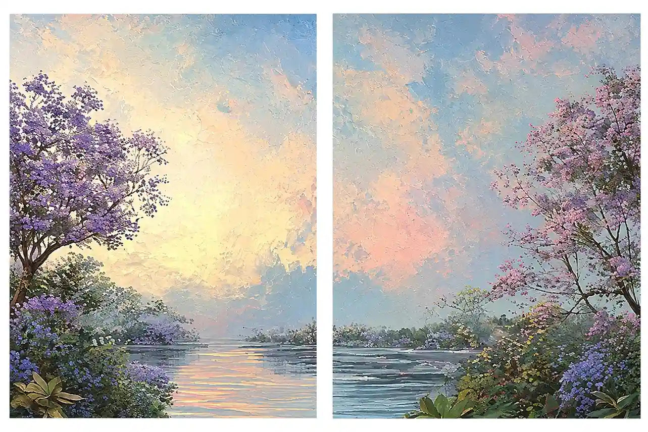 Pink Cockatoo Tropical Floral Diptych Wall Art