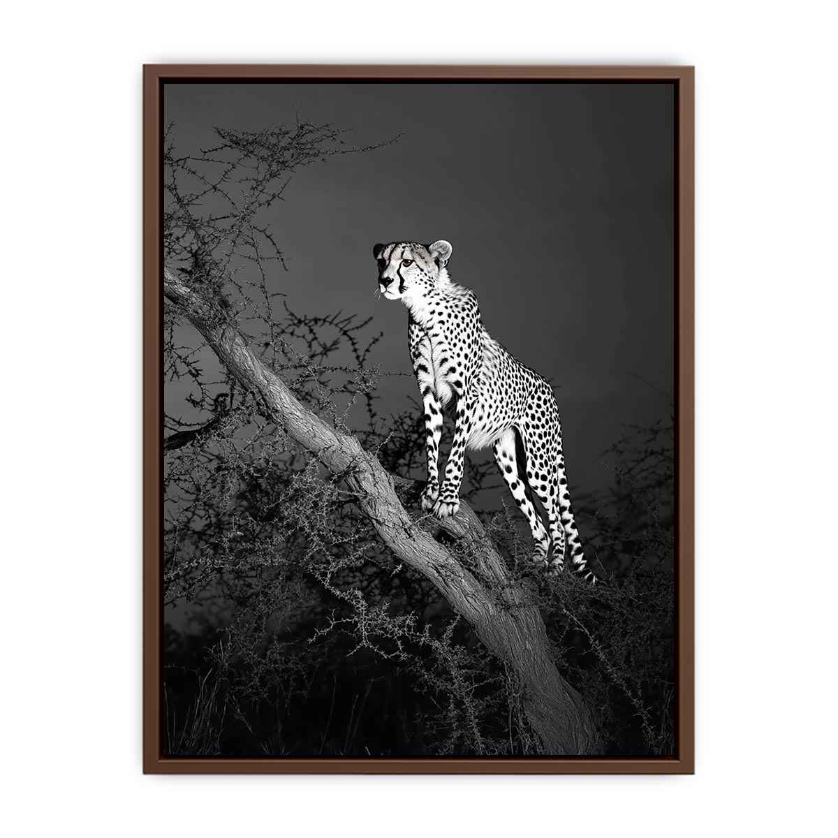 Black and white cheetah Canvas Print