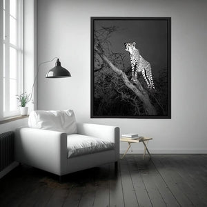 Black and white cheetah Canvas Print