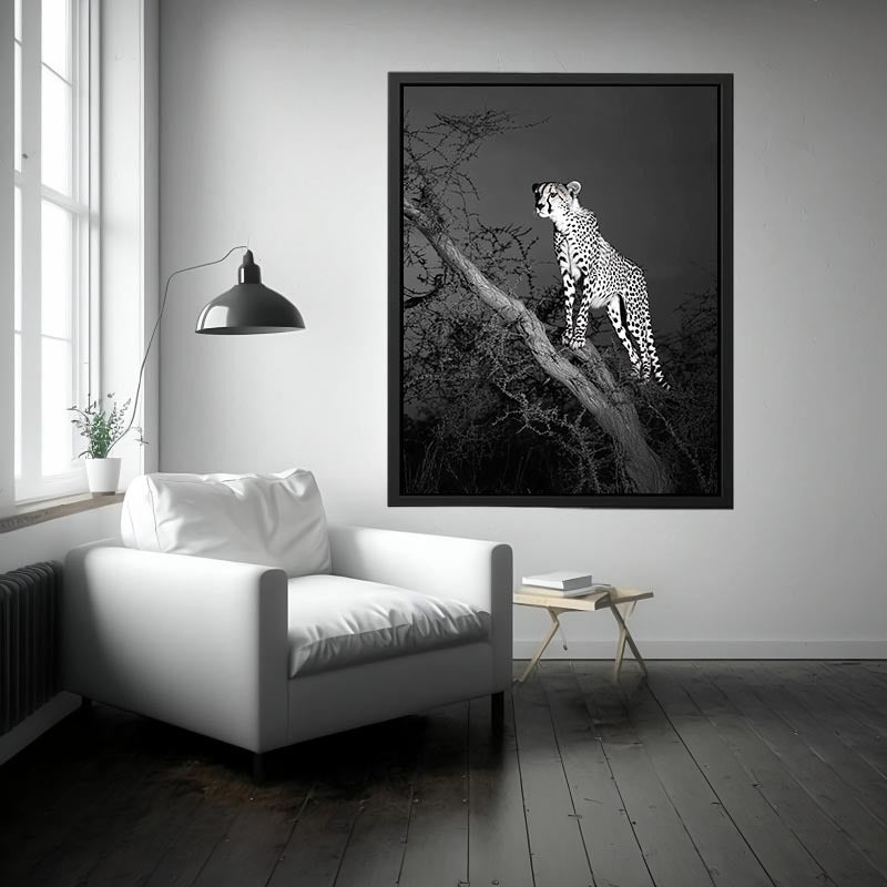 Black and white cheetah Canvas Print
