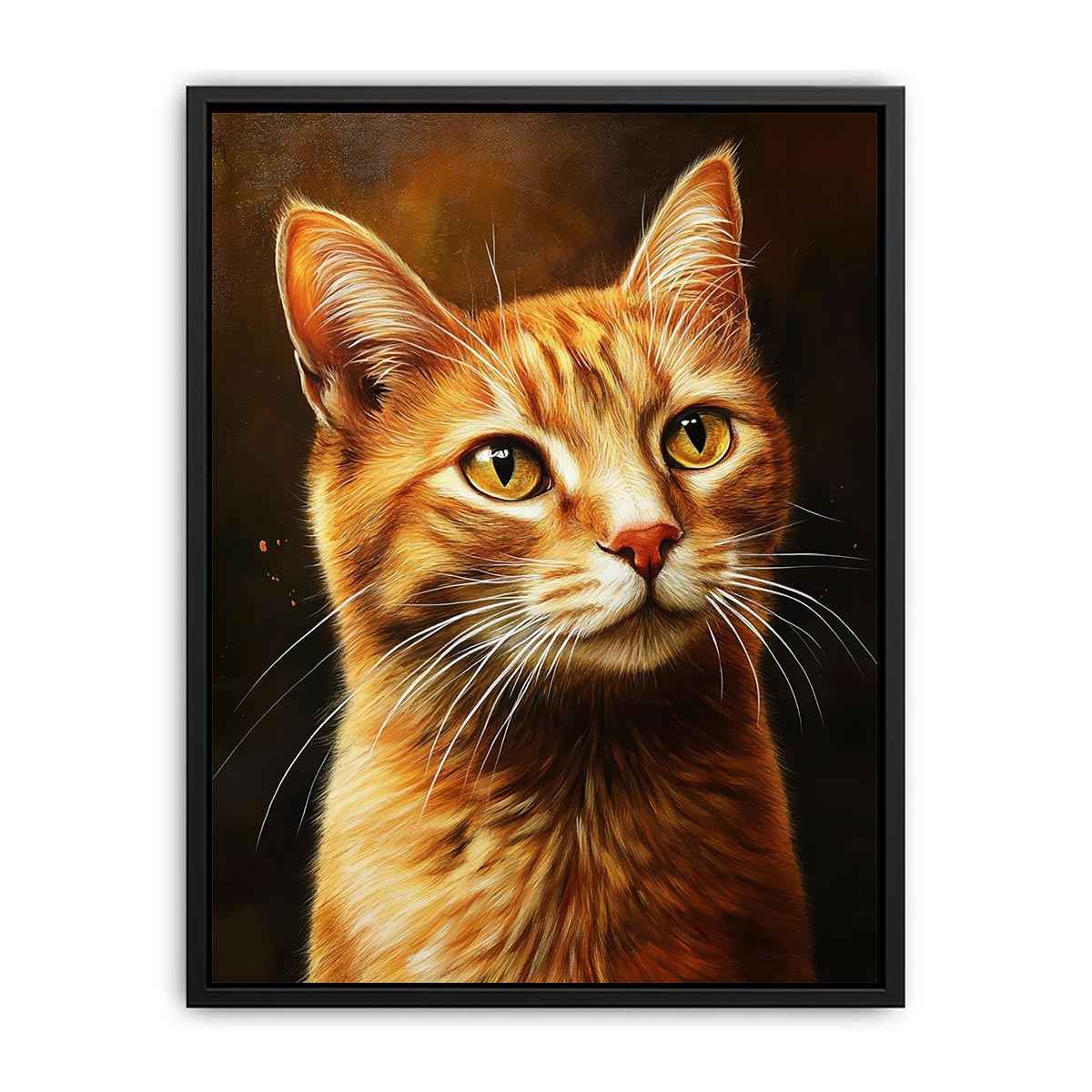 Warm orange cat portrait Canvas Print