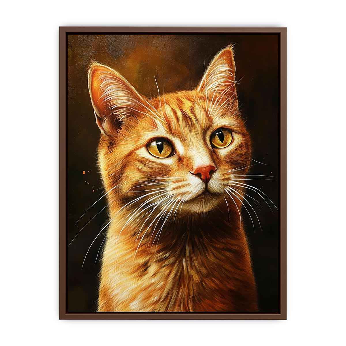 Warm orange cat portrait Canvas Print