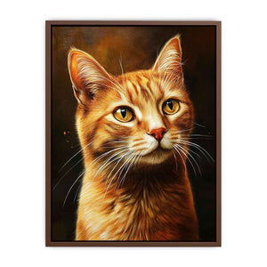 Warm orange cat portrait Canvas Print