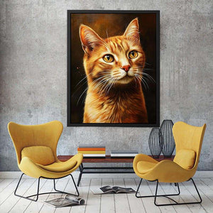 Warm orange cat portrait Canvas Print