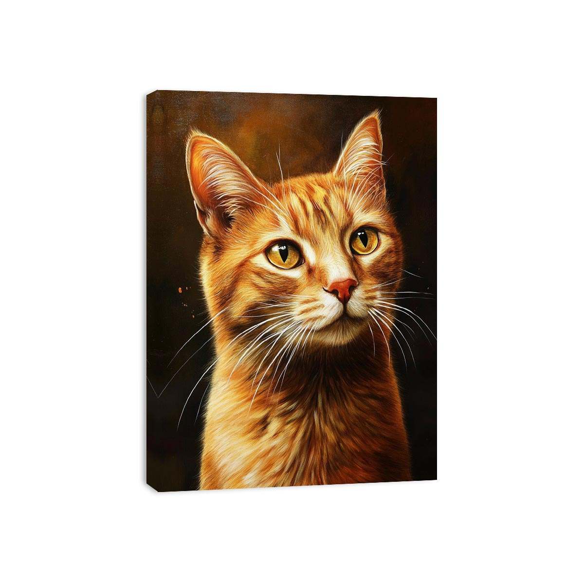 Warm orange cat portrait Canvas Print