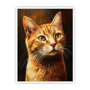 Warm orange cat portrait Canvas Print