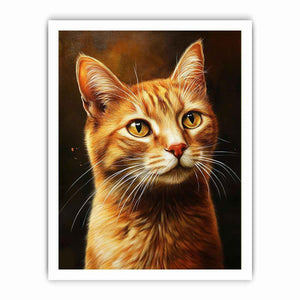 Warm orange cat portrait Canvas Print