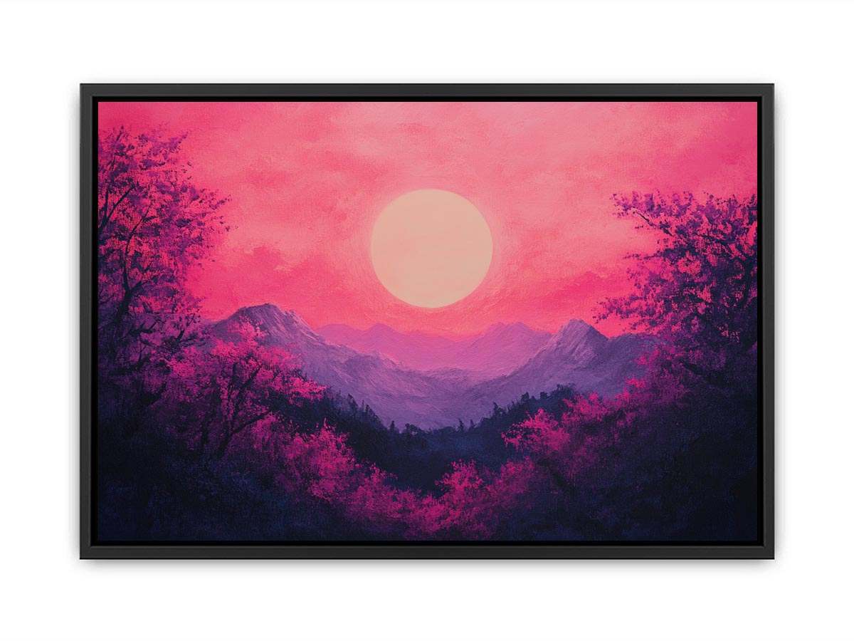 Bold magenta mountain sunset Canvas Print
