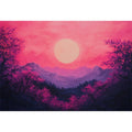 Bold magenta mountain sunset Canvas Print