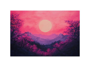 Bold magenta mountain sunset Canvas Print