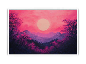 Bold magenta mountain sunset Canvas Print