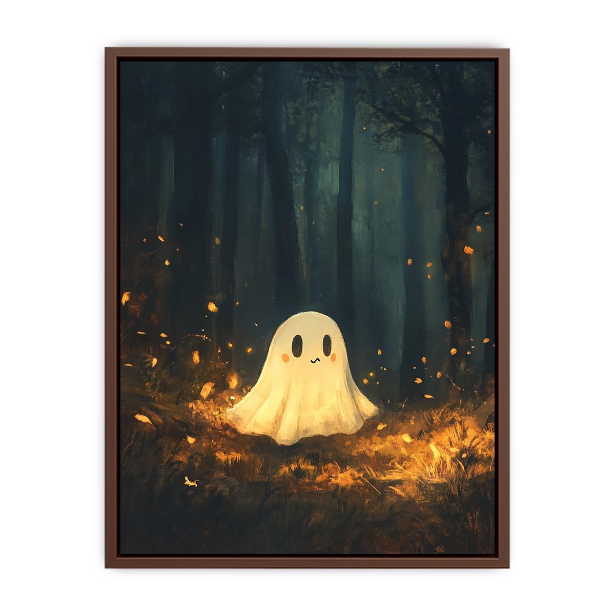 Cute glowing forest ghost Canvas Print