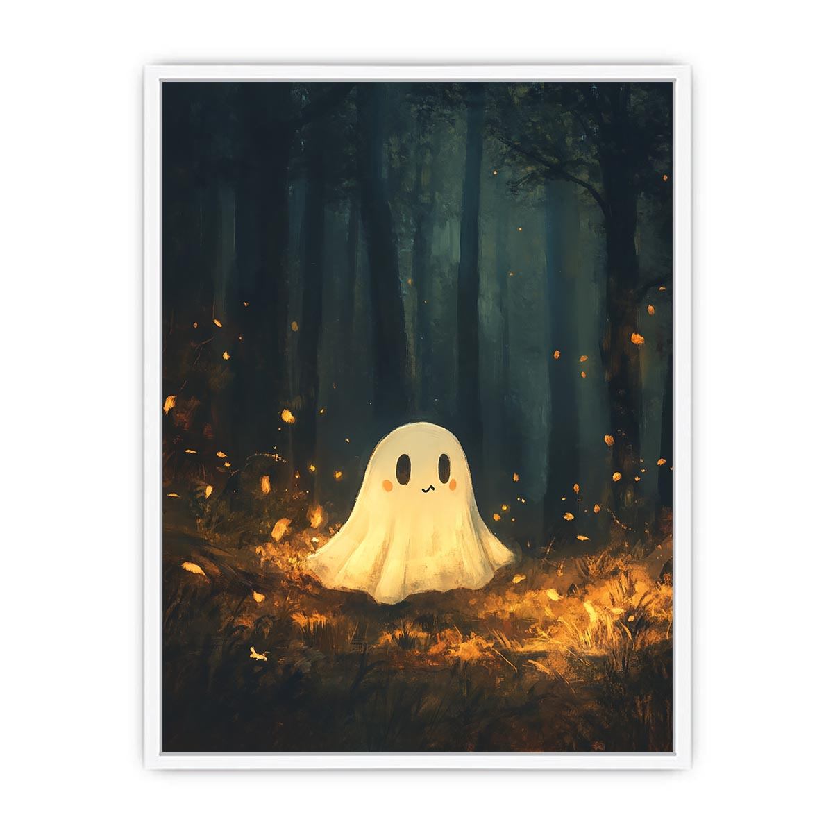 Cute glowing forest ghost Canvas Print