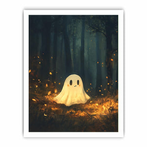 Cute glowing forest ghost Canvas Print