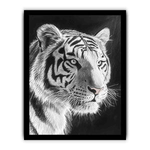 Black and white white tiger Canvas Print