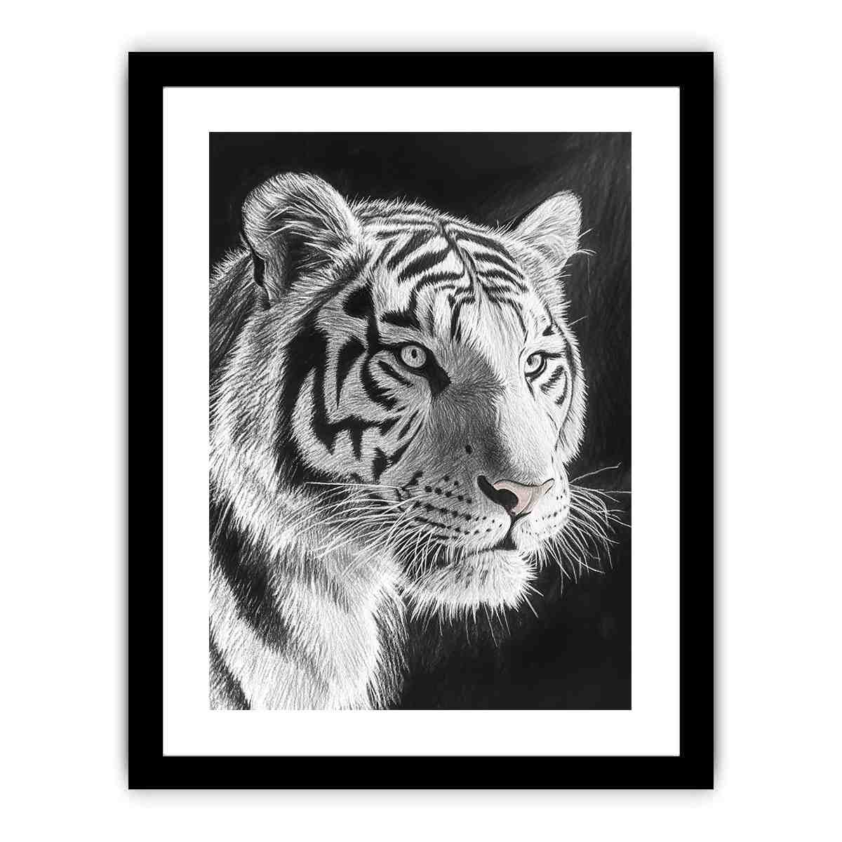 Black and white white tiger Canvas Print