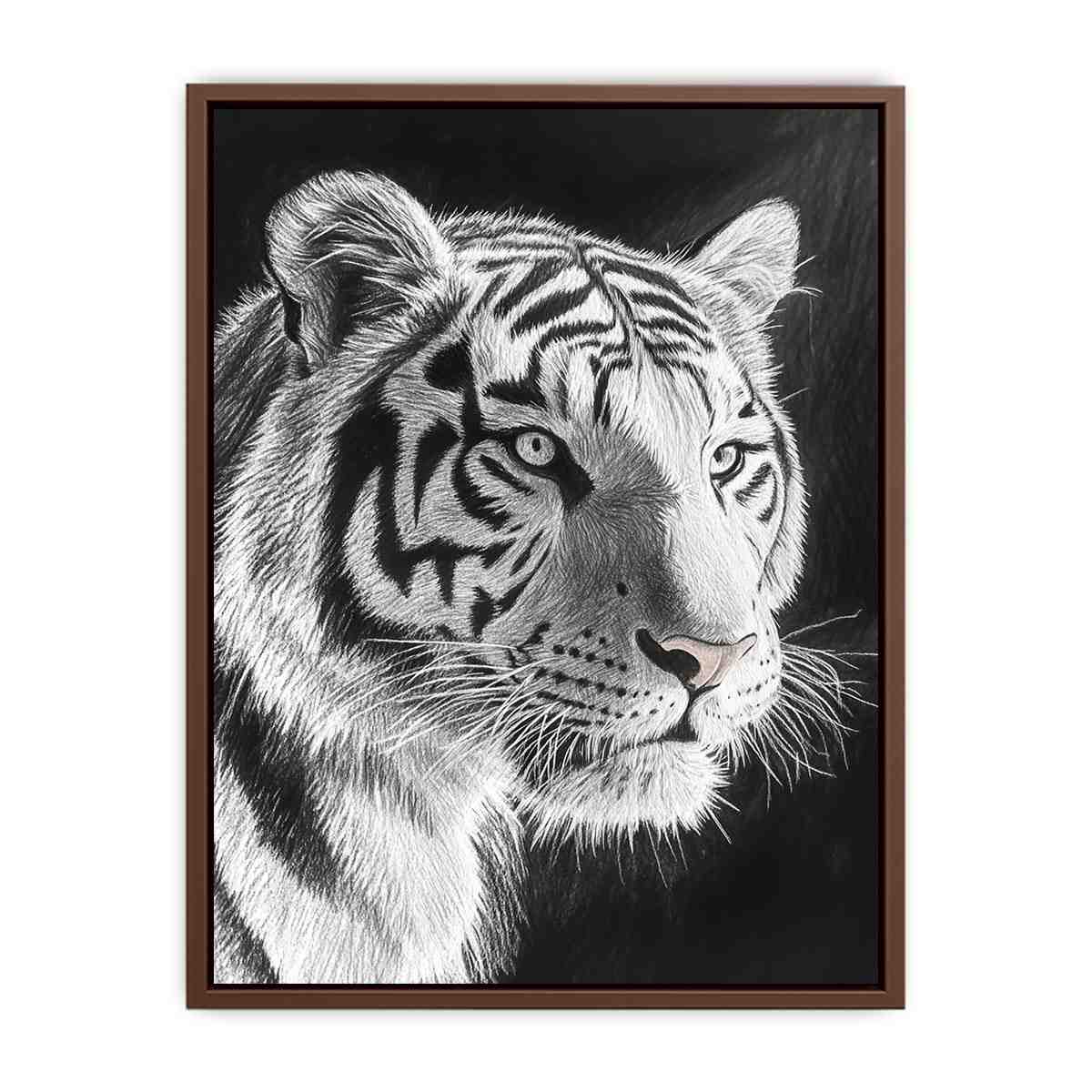 Black and white white tiger Canvas Print
