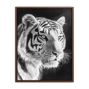 Black and white white tiger Canvas Print