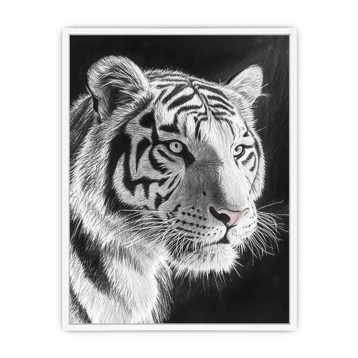 Black and white white tiger Canvas Print
