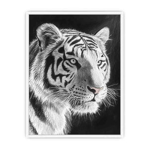 Black and white white tiger Canvas Print