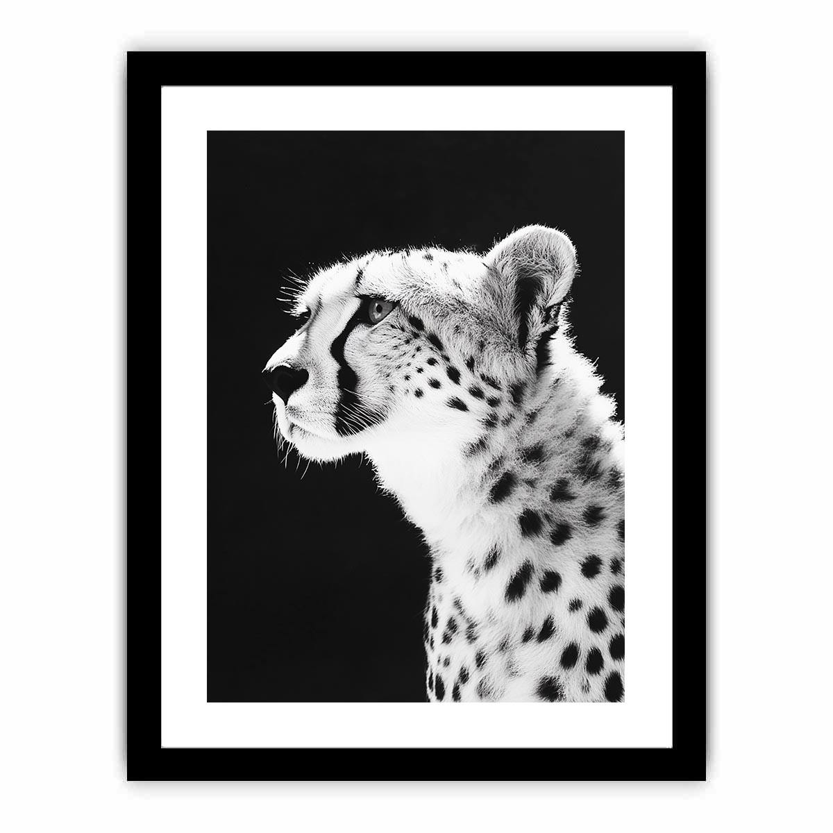 Black and white cheetah portrait Canvas Print