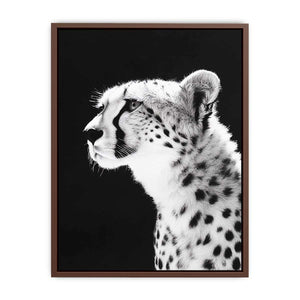 Black and white cheetah portrait Canvas Print