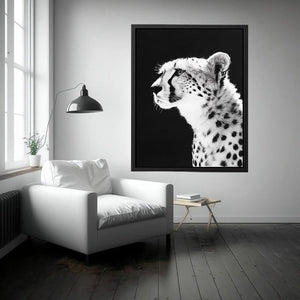 Black and white cheetah portrait Canvas Print