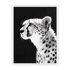 Black and white cheetah portrait Canvas Print