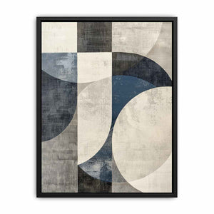 Blue gray geometric abstract Canvas Print