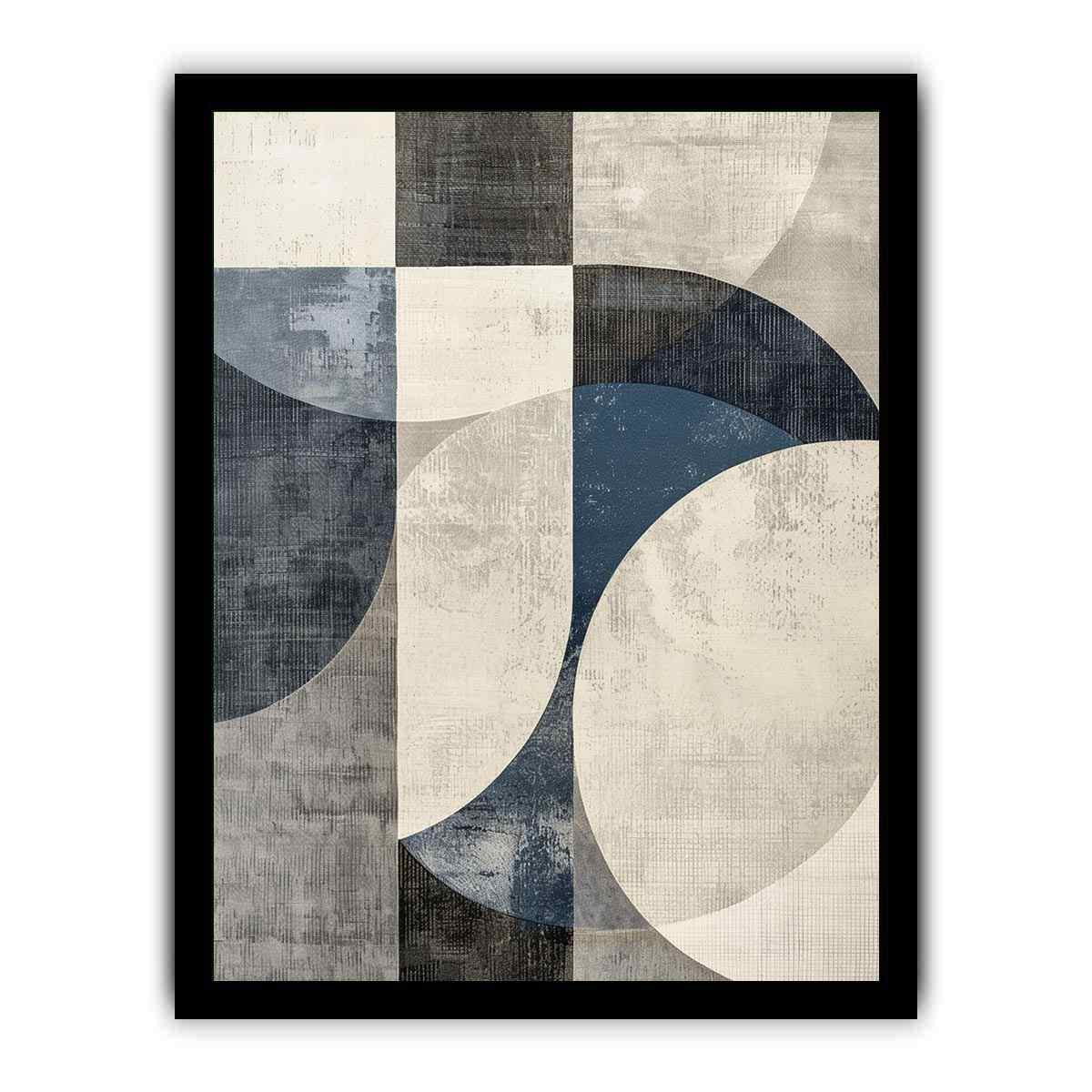 Blue gray geometric abstract Canvas Print