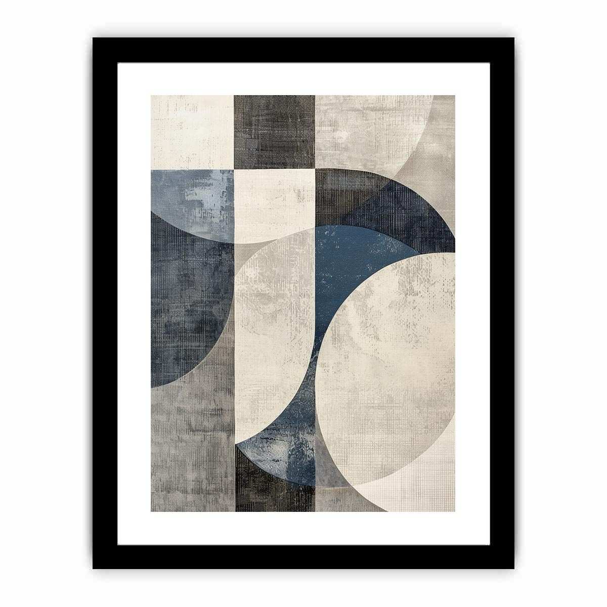 Blue gray geometric abstract Canvas Print