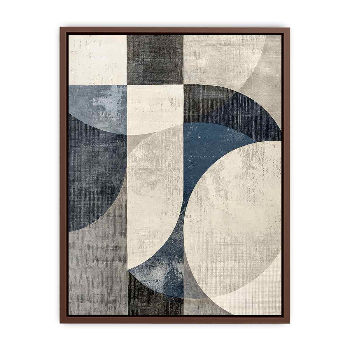 Blue gray geometric abstract Canvas Print