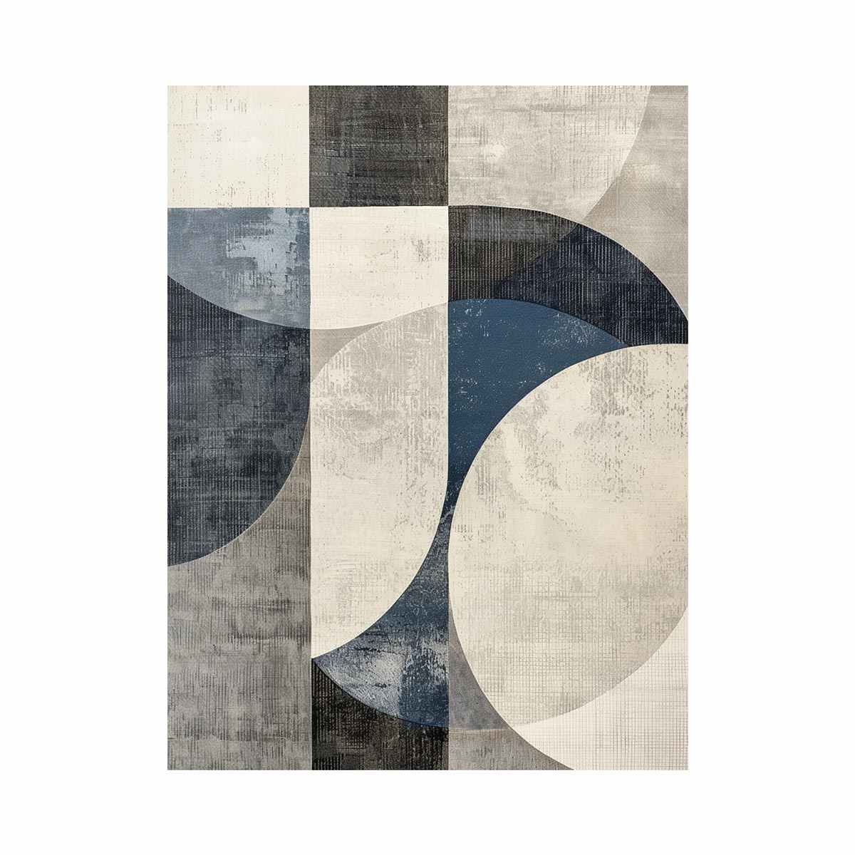Blue gray geometric abstract Canvas Print
