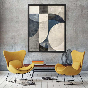 Blue gray geometric abstract Canvas Print