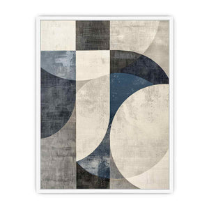 Blue gray geometric abstract Canvas Print