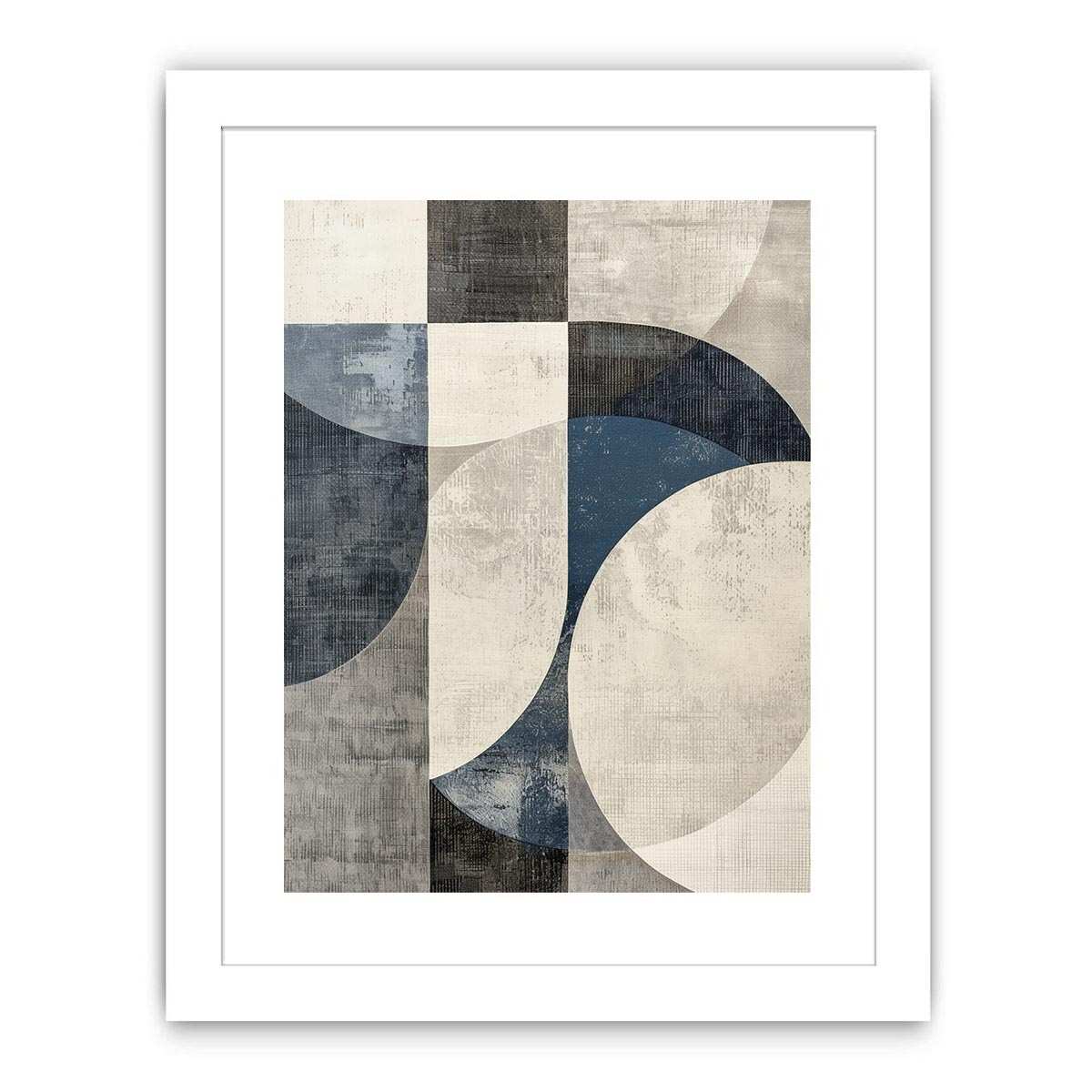 Blue gray geometric abstract Canvas Print