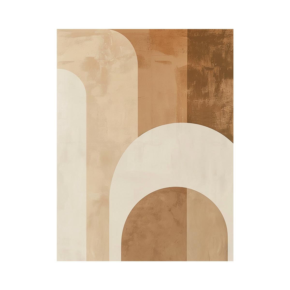 Neutral abstract arches Canvas Print with warm beige tones