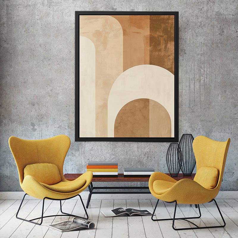 Neutral abstract arches Canvas Print with warm beige tones