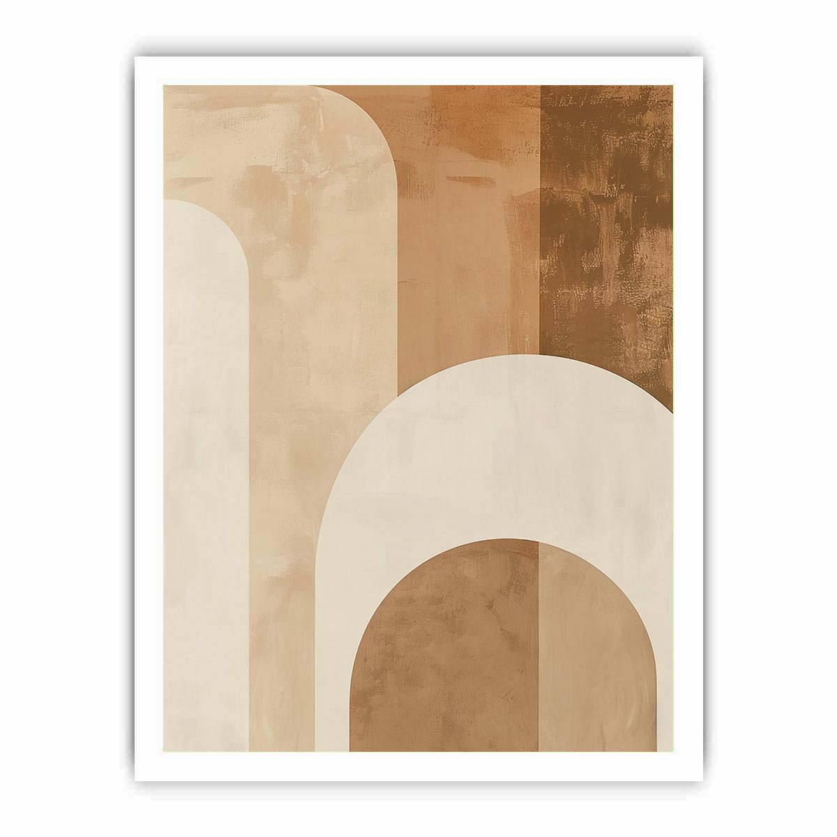 Neutral abstract arches Canvas Print with warm beige tones